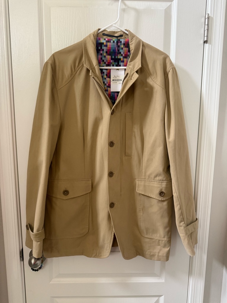 Robert Graham Khaki Jacket Xl Nwt Luxury Designer Lightweight Coat $398 Retail